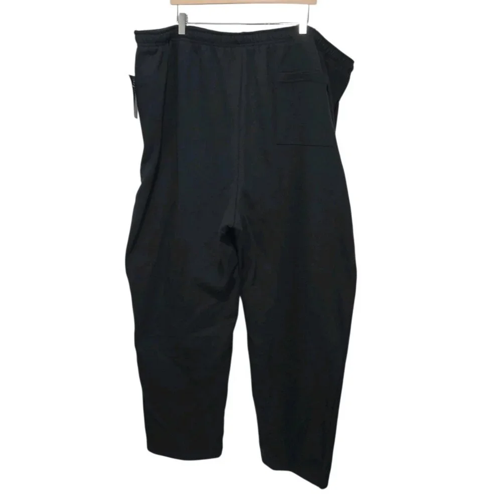 King Size Black Fleece Open-Bottom Sweatpants Men's 4XL (48-50 Waist) 31